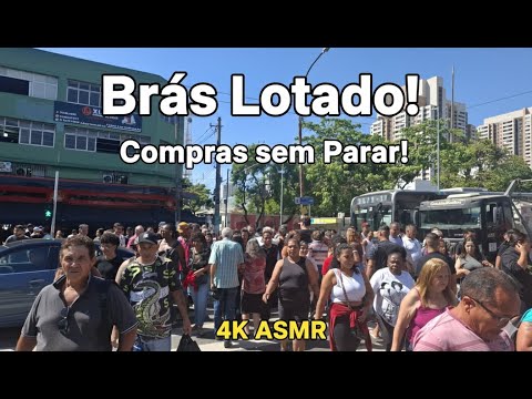 Brás " LOTADO" 4k ASMR. Galeria Page e Compras sem Parar!