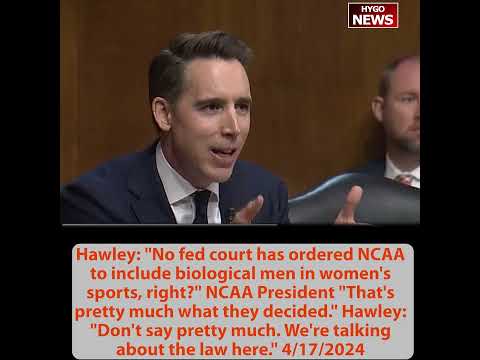 Sen Hawley grills NCAA over biological men in women's sports & locker rooms ‘indefensible’