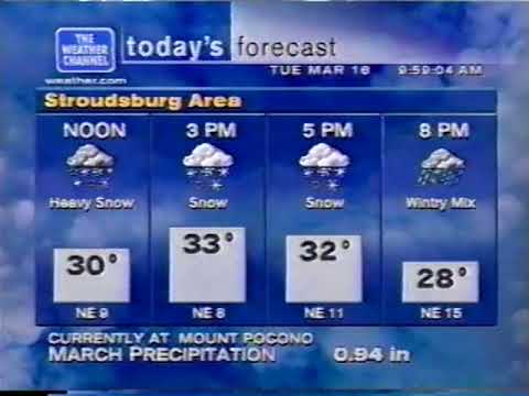 WeatherSTAR XL - 3/16/2004, 9:58AM - March Snowstorm (Featuring an Unknown Song)