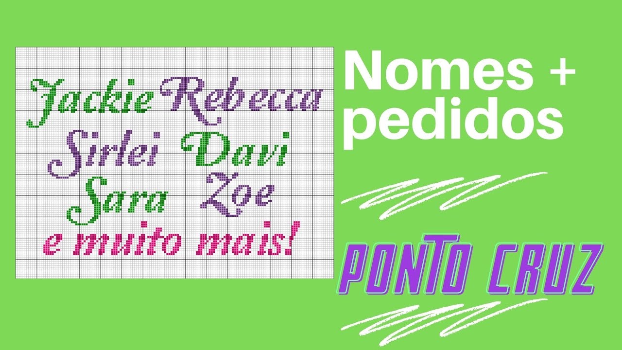 Nomes mais pedidos de ponto cruz com fonte Amperzand e Calibri
