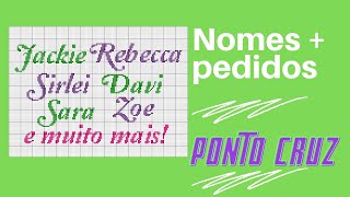 Nomes mais pedidos de ponto cruz com fonte Amperzand e Calibri