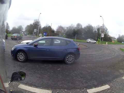 Audi Driver Totally Gets the Wrong Lane in Portadown