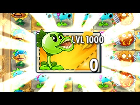 100% Repeater Plant LEVEL 1000 Power-Up! in Plants vs Zombies 2 (PVZ2 Version 8.8.1)