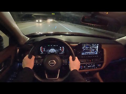 2022 Nissan Pathfinder Platinum - POV Night Drive (Binaural Audio)