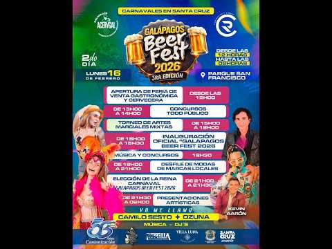Así se vivió el SEGUNDO DÍA del Galápagos Beer Fest 2026 | 16 de Febrero – Carnaval en Santa Cruz