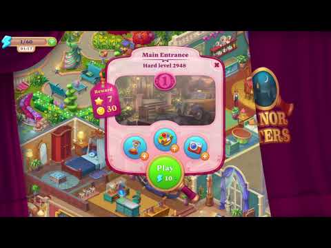 Manor Matters Level 2946 Fireplace,2947 Antique Shop,2948 Main Entrance,2949 Greenhouse,2950 Kitchen