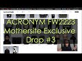 ACRONYM FW2223 Mothersite Exclusive Drop #3: J28-GT, S27-AD, LA10-M