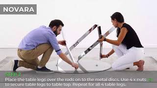 How to assemble the Novara Chrome Round Glass Dining Table from Furniturebox UK