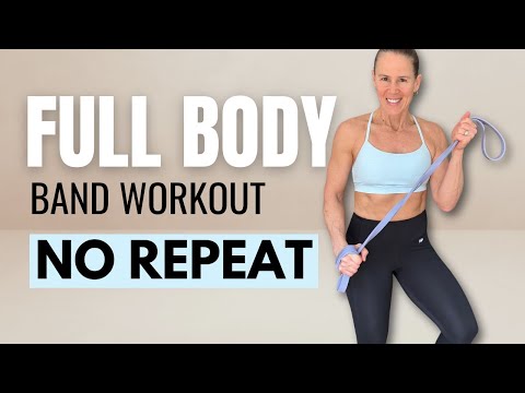 30 Min Full Body Resistance Band Workout | No Repeat, Total Body Strength at Home