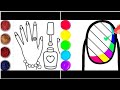 Glitter Rainbow Makeup tools coloring and drawing for Kids💚🤎💛💜💙🤍❣️💕💝❤️coloring and drawing for kids