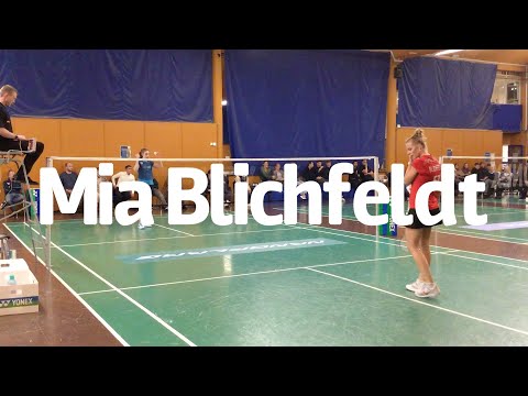 Mia Blichfeldt faces Line Christophersen  - top Denmark single ladies match in Gentofte Badminton
