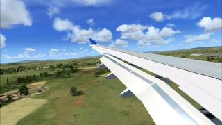 preview picture of video 'FSX A330-200 Landing at Lyon St Exupery (Wing view)'