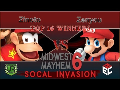 Midwest Mayhem 6 TOP 16 WINNERS - Zinoto (Diddy Kong) vs Zenyou (Mario)