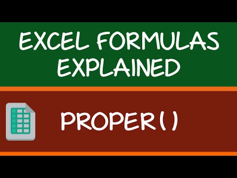 PROPER Formula in Excel