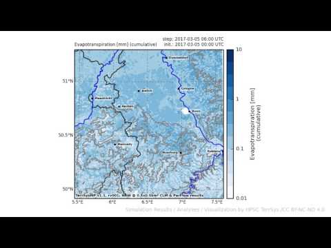 TerrSysMP monitoring run 2017-03-05 - terrestrial evapotranspiration - NRW (24h)