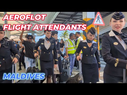 Russian Airlines Aeroflot Flight Attendants in the Maldives 🇲🇻 