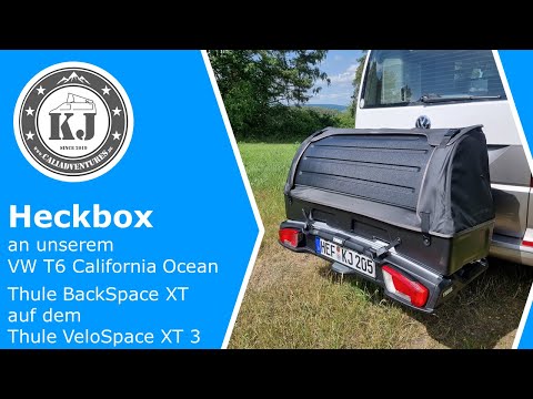 Heckbox an unserem VW T6 California Ocean - Thule BackSpace XT auf dem Thule VeloSpace XT 3