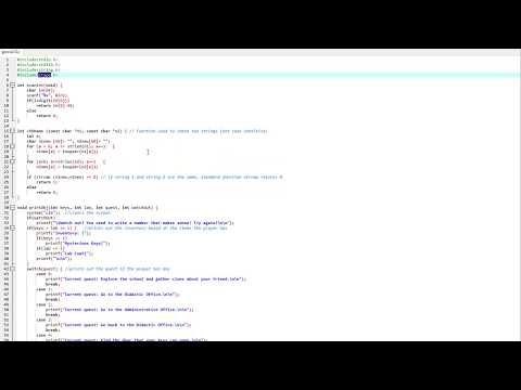 C Code Showcase - Text Based Game