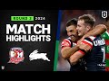 NRL 2024 | Roosters v Rabbitohs | Match Highlights