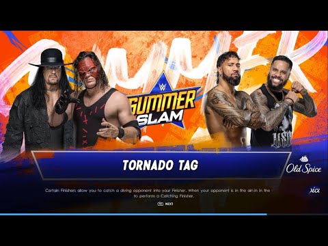 The Undertakers, Kane VS Jimmy Uso , Jey Uso | Brothers Vs Brothers | Tornado Tag | summer Slam
