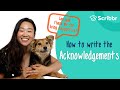 How To Write The Acknowledgements Section Scribbr