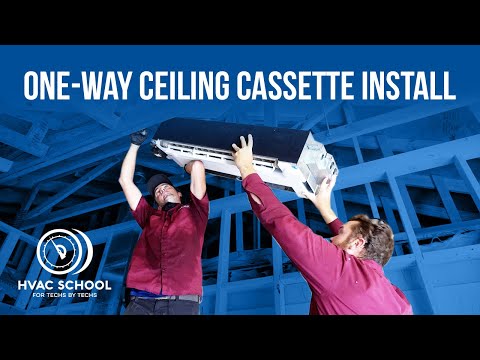 Installing a Mitsubishi One-Way Ceiling Cassette In An Unfinished Room (You Can See EVERYTHING!)
