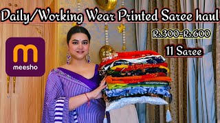 Meesho Working/Daily wear Printed Saree Rs.300-Rs.600 @PoojaRikichoyal 