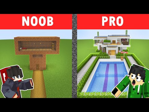 NOOB vs PRO: MODERN HOUSE BUILD CHALLENGE PART 2 | Minecraft(Tagalog)