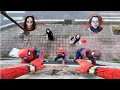 5 SPIDER MAN Bros Meet Serbian Dancing Lady PENNYWISE In HALLOWEEN Season Action POV