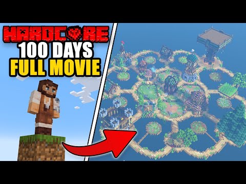 I Survived 100 Days in Minecraft Hardcore ONE BLOCK SKYBLOCK!!! [FULL MOVIE]