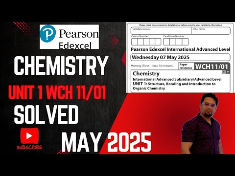 May June 2025 | Chemistry Unit 1 | Solved Paper | WCH11/01 International Advance Level | Section A