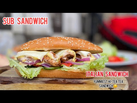 Italian sub sandwich recipe | tea time,party,Hi-tea snack | sub sandwich recipe