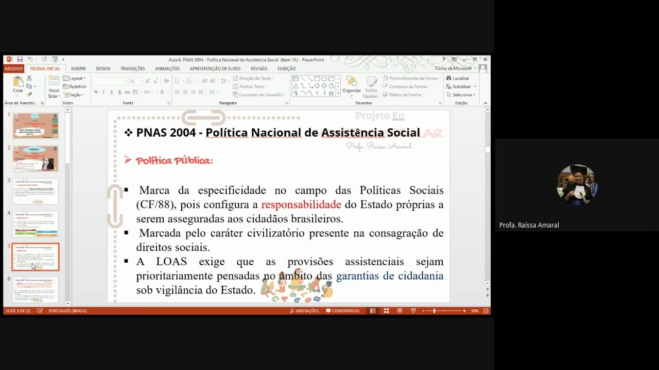 Aula 6 - PNAS/2004 - Política Nacional de Assistência Social