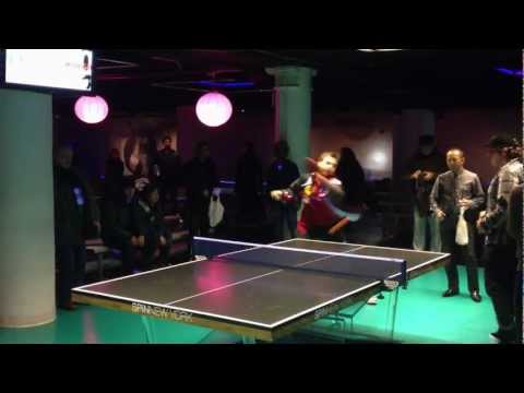 Matt Suchy playing with Timo Boll at SPiN New York
