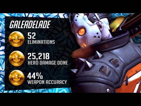 Gale OP Soldier 76 gameplay - 52 elims! [ Overwatch Season 32 Top 500 ]