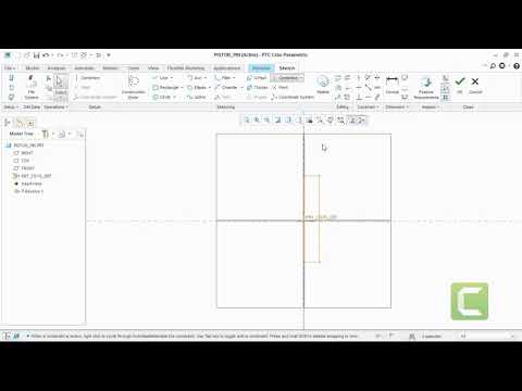 PTC - CREO Tutorial : Engine Blower Part Model - Piston Pin