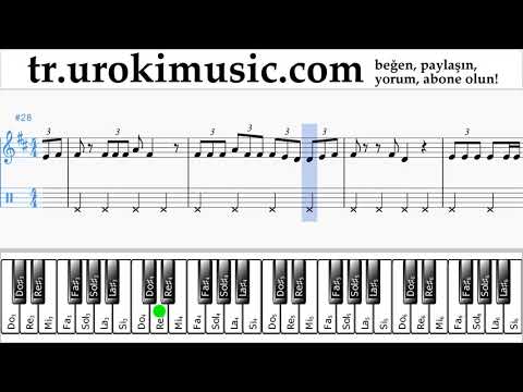 Piyano dersleri (sağ el) Jonas Blue - Mama Notalar Eğitim Bölüm#2 um-i723