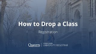 Registration – How to Drop a Class
