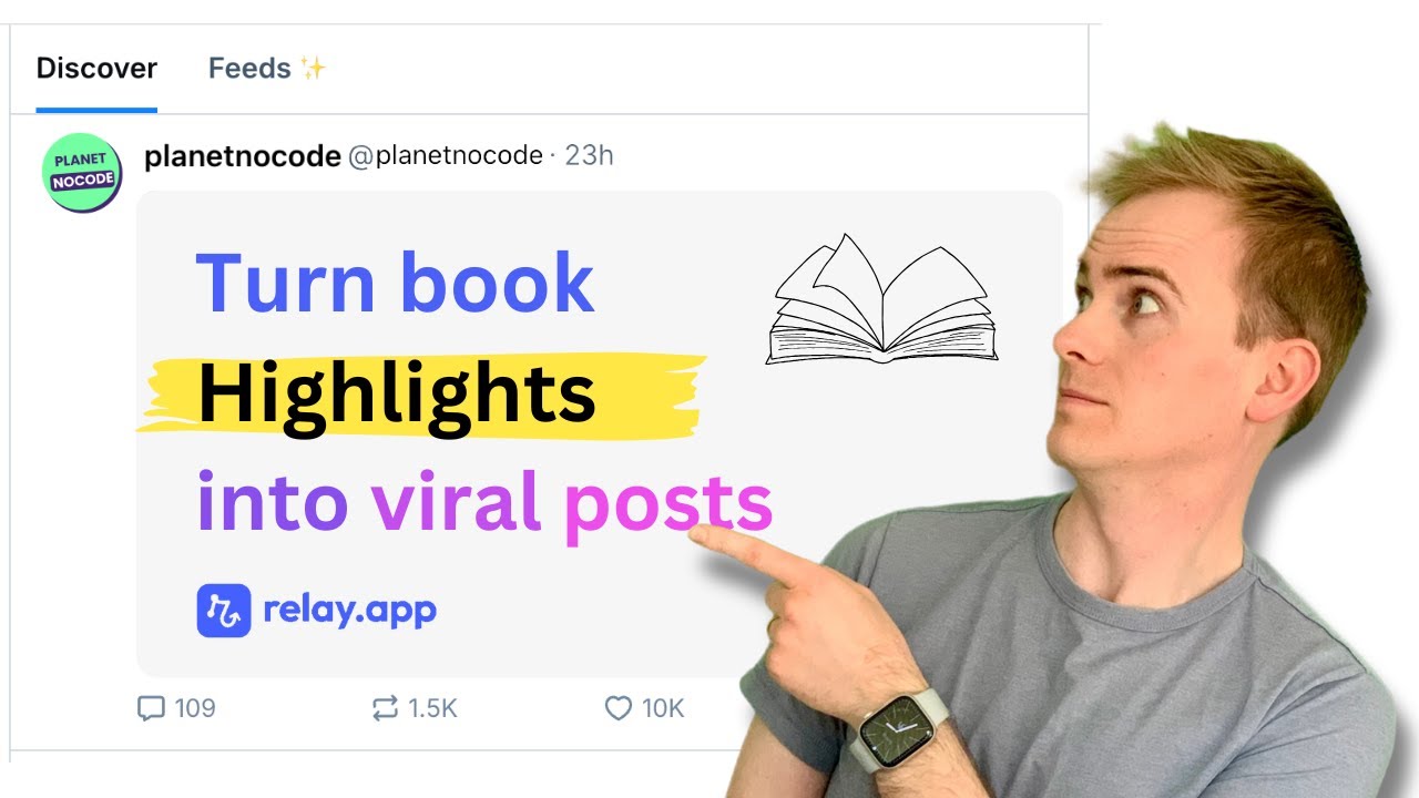 Turn BOOK HIGHLIGHTS into VIRAL Social Posts with AI and Relay app! thumbnail
