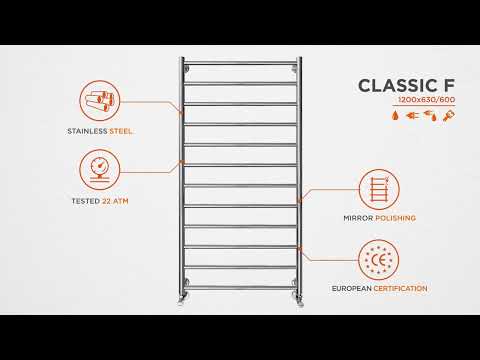 Водяна рушникосушарка Mario Класік F 1.1.5911.01.P (4820111357093, 1200x630, хром/білий глянець/чорний матовий/золото/сатин/бронза)