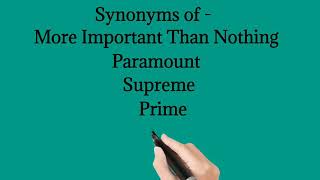 Synonyms of Words | More Important Than Nothing | IELTS
