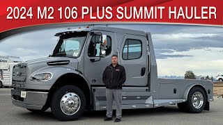 A preview image of the linked video showcasing 2024 Freightliner M2 106 Plus Summit Hauler