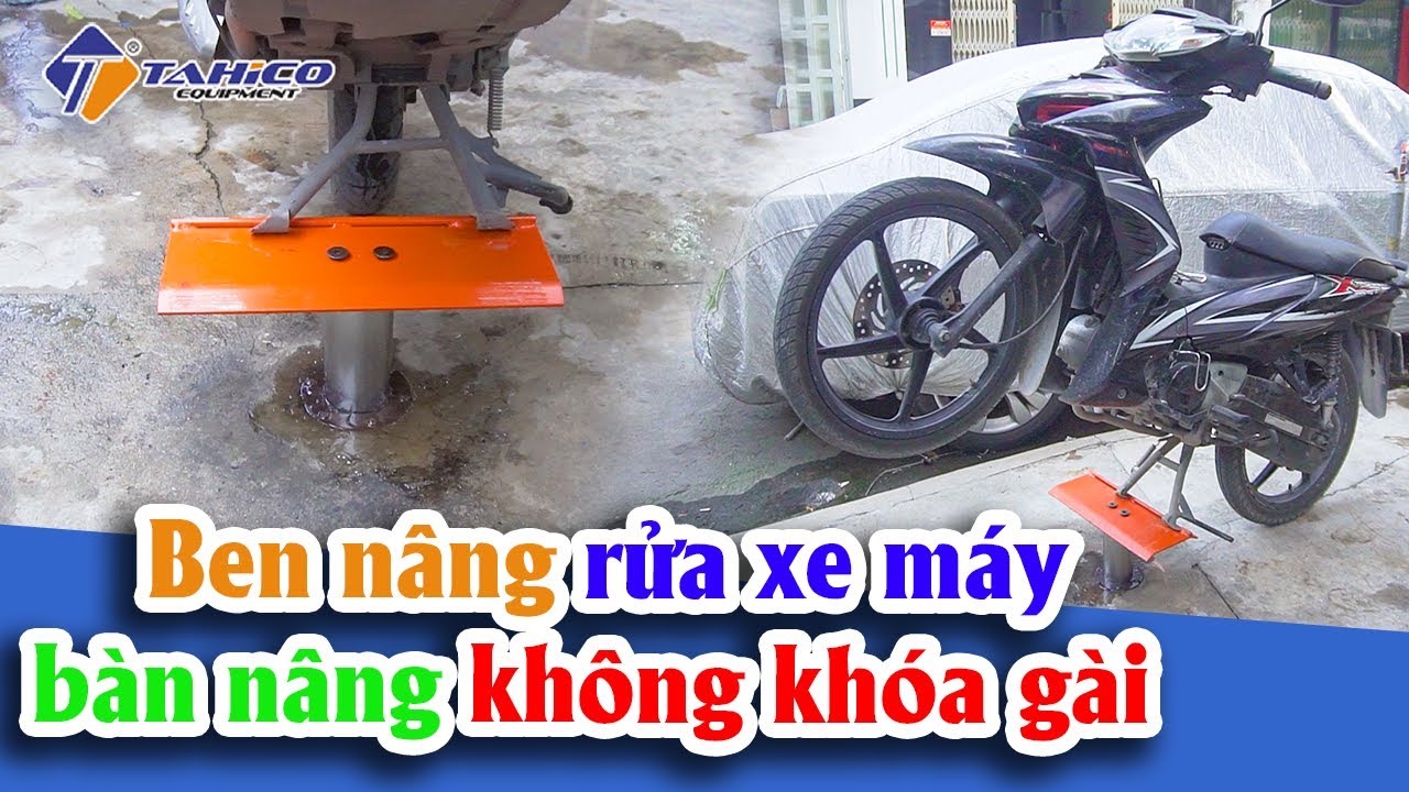 Ben nâng rửa xe máy bàn nâng không khóa gài 27