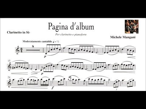 Michele Mangani "Pagina d'Album" Clarinet Score