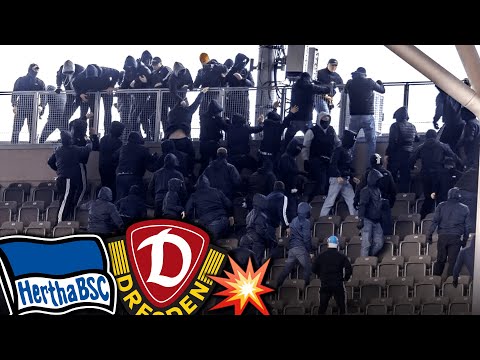 💥💥💥 Hertha attacks Dresden in the stadium! (Clashes)