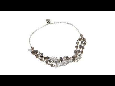 Deb Guyot Herkimer Quartz and Gem Adjustable Bracelet