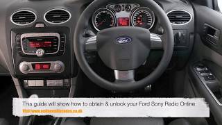 Ford Sony Radio Code Generator Unlock Ford/Galaxy/Kuga Online Instantly