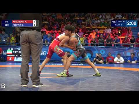 GOLD GR - 55 kg: A. KHOUNSARI (IRI) v. G. PERTAIA (GEO)