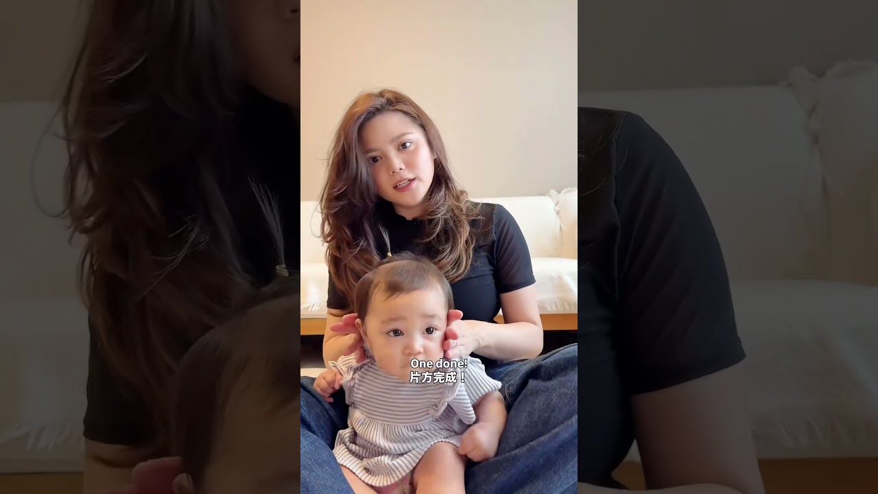 Let’s style my thin hair baby 😘🤍 pigtails so cute ! #赤ちゃん 10monthold #babygirl