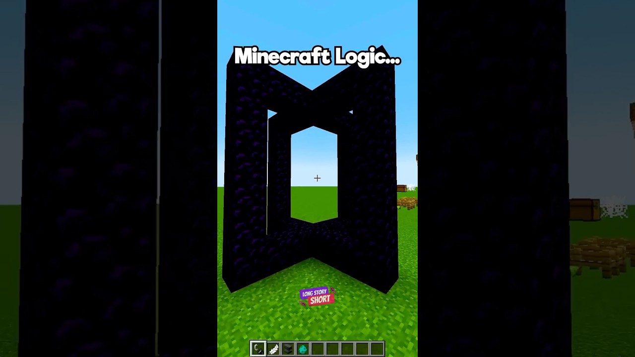 Minecraft logic be wilding with different laws of physics                #memes #shorts #minecraft
